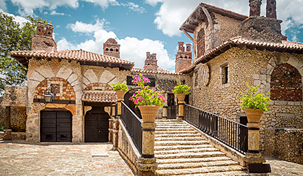 Traditional stone architecture home in the Dominican Republic